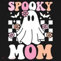 Spooky Mom Halloween Ghost Costume Retro Groovy Visor thumb 3