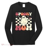 Spooky Mom Halloween Ghost Costume Retro Groovy Long Sleeve Shirt thumb 0