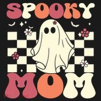 Spooky Mom Halloween Ghost Costume Retro Groovy Long Sleeve Shirt thumb 2