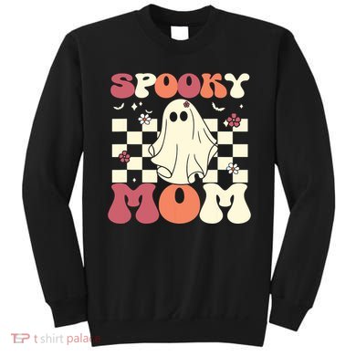 Spooky Mom Halloween Ghost Costume Retro Groovy Sweatshirt