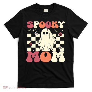 Spooky Mom Halloween Ghost Costume Retro Groovy T-Shirt