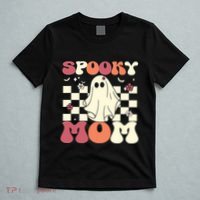 Spooky Mom Halloween Ghost Costume Retro Groovy T-Shirt thumb 5
