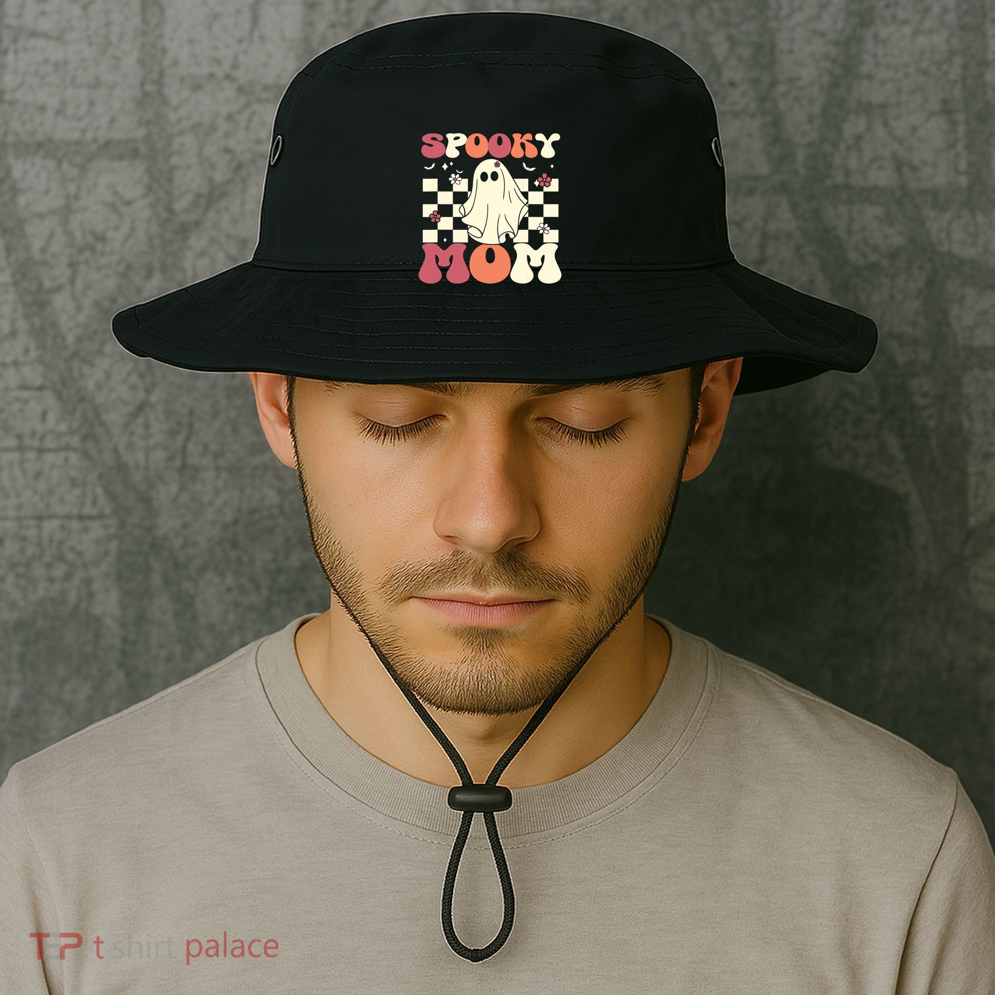 Spooky Mom Halloween Ghost Costume Retro Groovy Bucket Hat