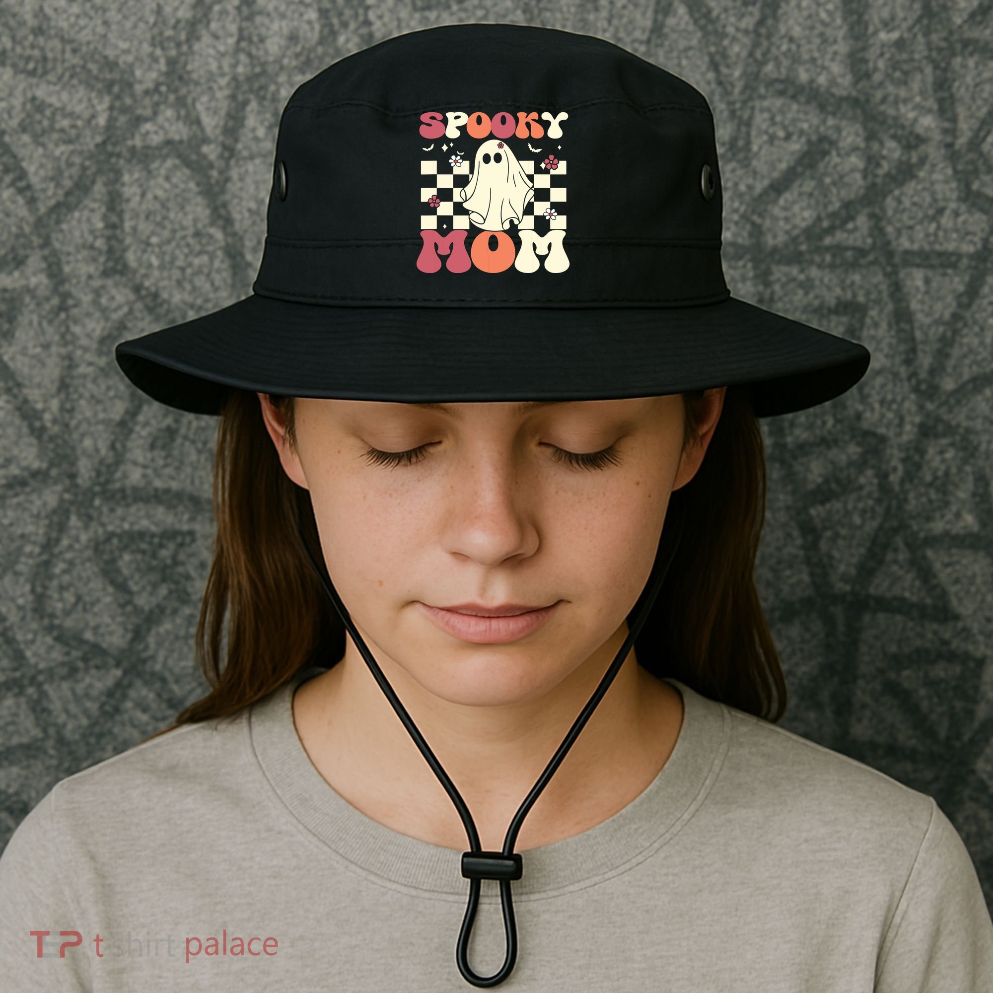 Spooky Mom Halloween Ghost Costume Retro Groovy Bucket Hat