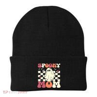 Spooky Mom Halloween Ghost Costume Retro Groovy Beanie thumb 0