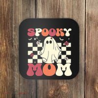 Spooky Mom Halloween Ghost Costume Retro Groovy Coaster thumb 0