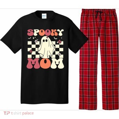 Spooky Mom Halloween Ghost Costume Retro Groovy Pajama Set
