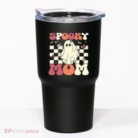 Spooky Mom Halloween Ghost Costume Retro Groovy Tumbler thumb 0
