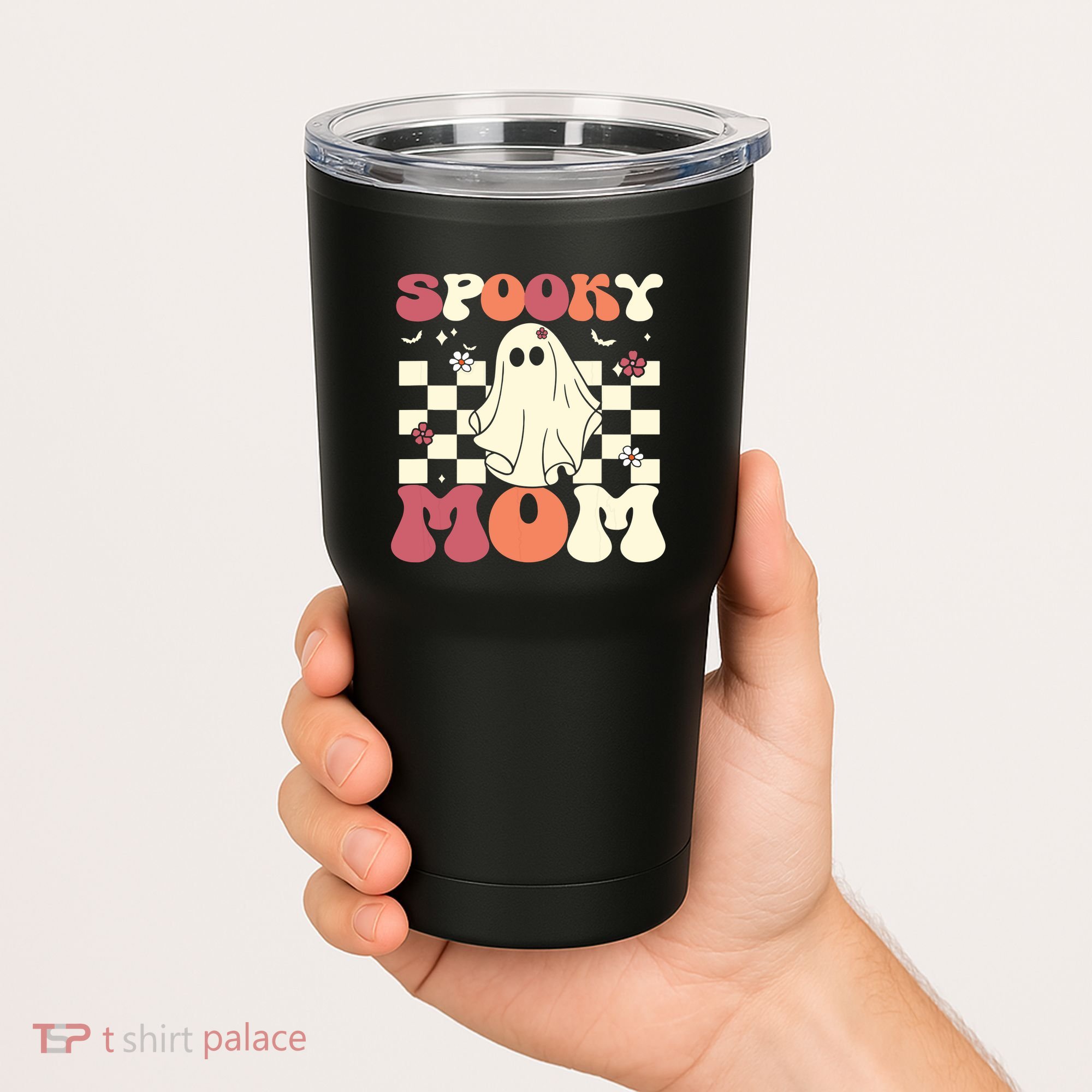 Spooky Mom Halloween Ghost Costume Retro Groovy Tumbler