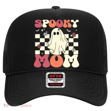 Spooky Mom Halloween Ghost Costume Retro Groovy Hat