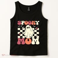 Spooky Mom Halloween Ghost Costume Retro Groovy Tank Top thumb 2
