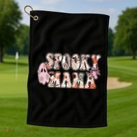 Spooky Mama Halloween Mom Golf Towel thumb 1