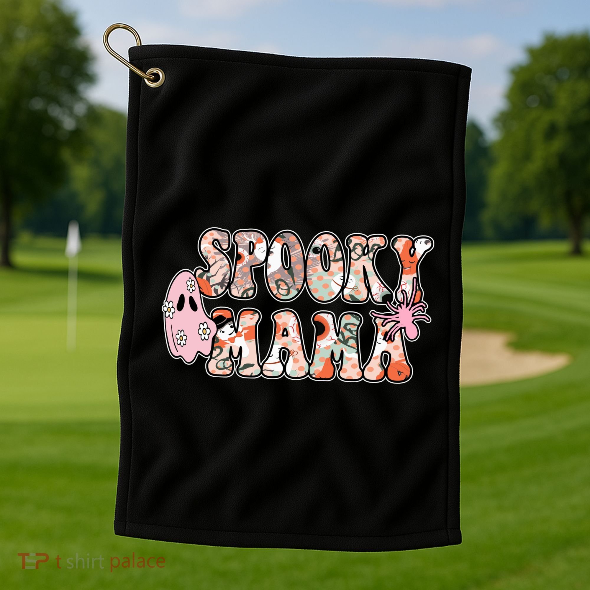 Spooky Mama Halloween Mom Golf Towel