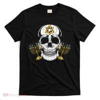 Skull Menorah Hanukkah Cool Skeleton Chanukah Jewish Holiday  T-Shirt thumb 0
