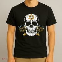 Skull Menorah Hanukkah Cool Skeleton Chanukah Jewish Holiday  T-Shirt thumb 3