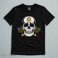 Skull Menorah Hanukkah Cool Skeleton Chanukah Jewish Holiday  T-Shirt thumb 5