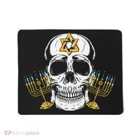 Skull Menorah Hanukkah Cool Skeleton Chanukah Jewish Holiday  Mousepad thumb 0