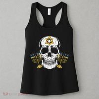 Skull Menorah Hanukkah Cool Skeleton Chanukah Jewish Holiday  Women's Tank Top thumb 3