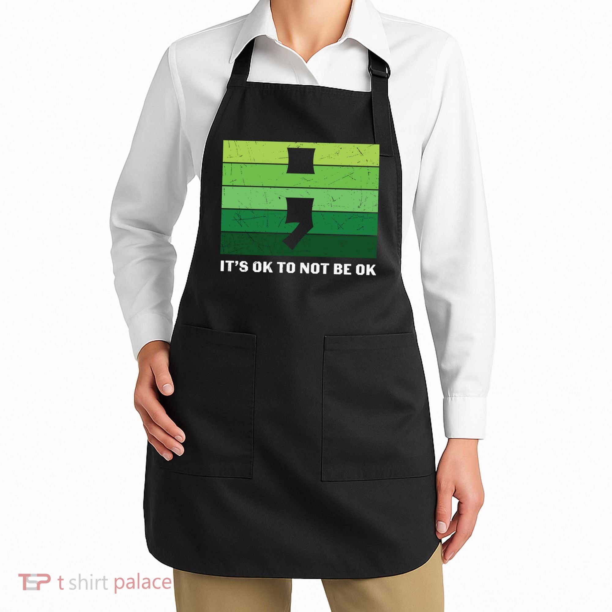 Semicolon Mental Health Awareness Apron