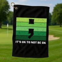Semicolon Mental Health Awareness Golf Towel thumb 1