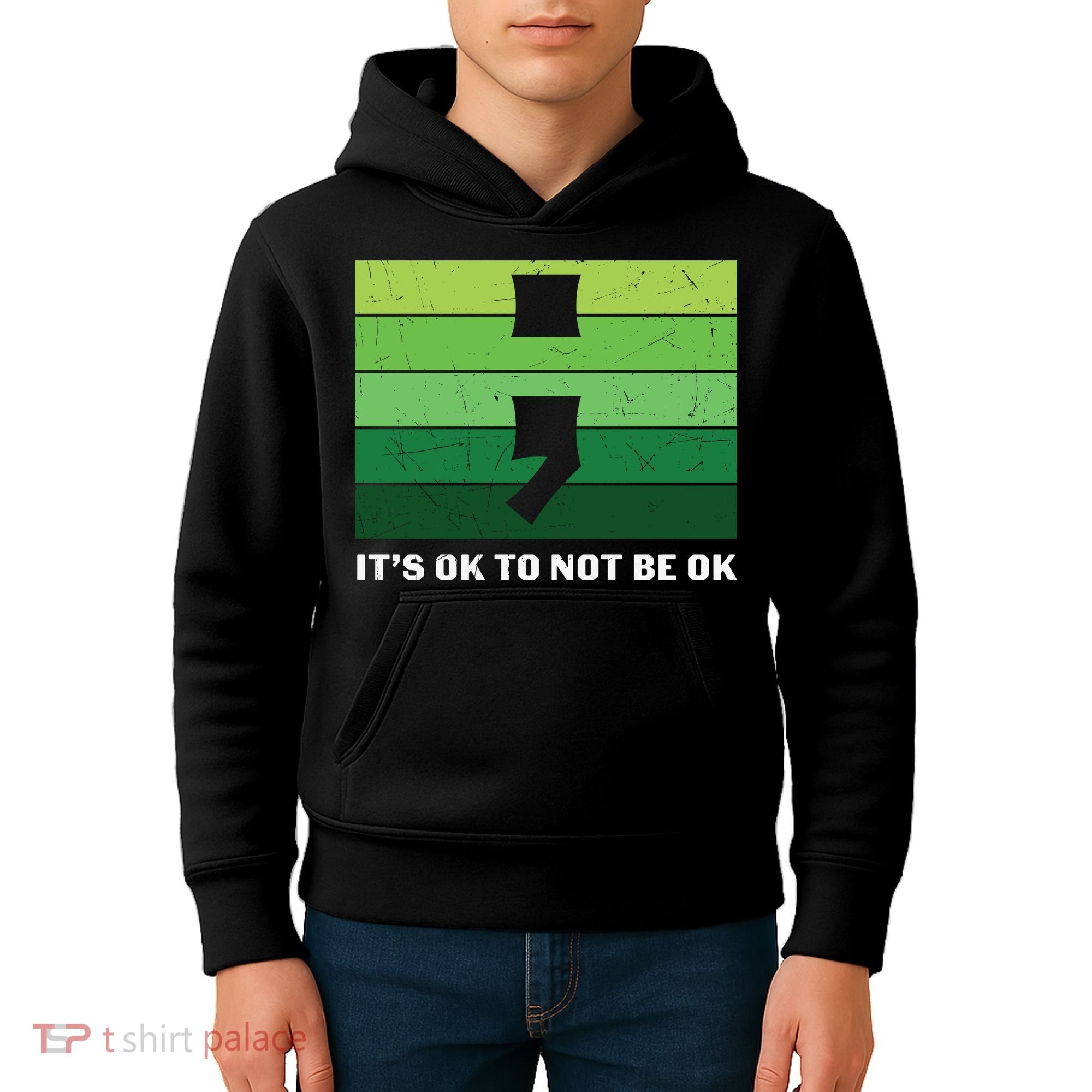 Semicolon Mental Health Awareness Kids Hoodie