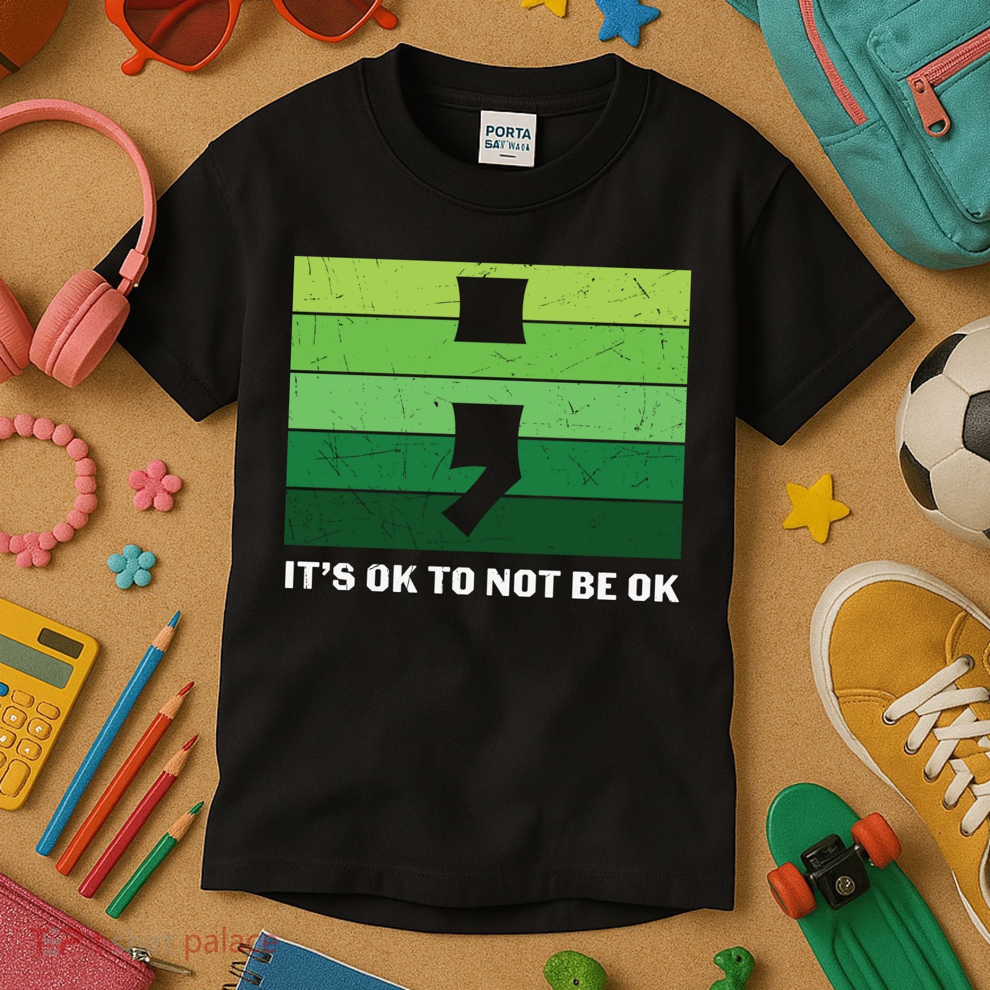 Semicolon Mental Health Awareness Kids T-Shirt