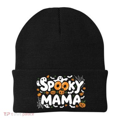 Spooky Mama Halloween Witchy Mom Ghosts And Pumpkins Costume Gift Beanie