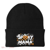 Spooky Mama Halloween Witchy Mom Ghosts And Pumpkins Costume Gift Beanie thumb 0