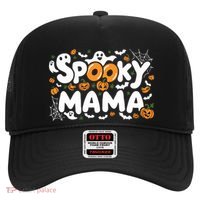 Spooky Mama Halloween Witchy Mom Ghosts And Pumpkins Costume Gift Hat thumb 0