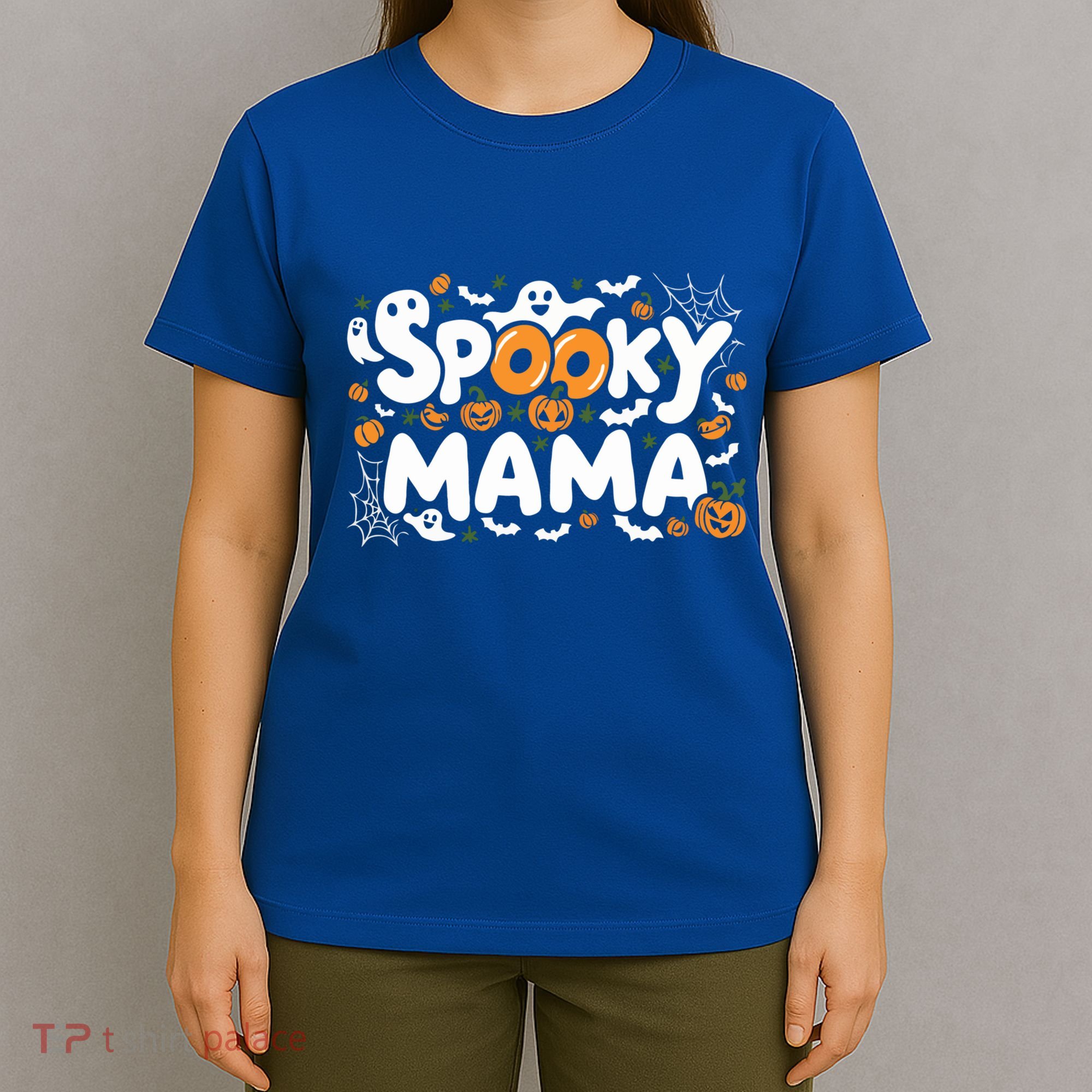 Spooky Mama Halloween Witchy Mom Ghosts And Pumpkins Costume Gift T-Shirt