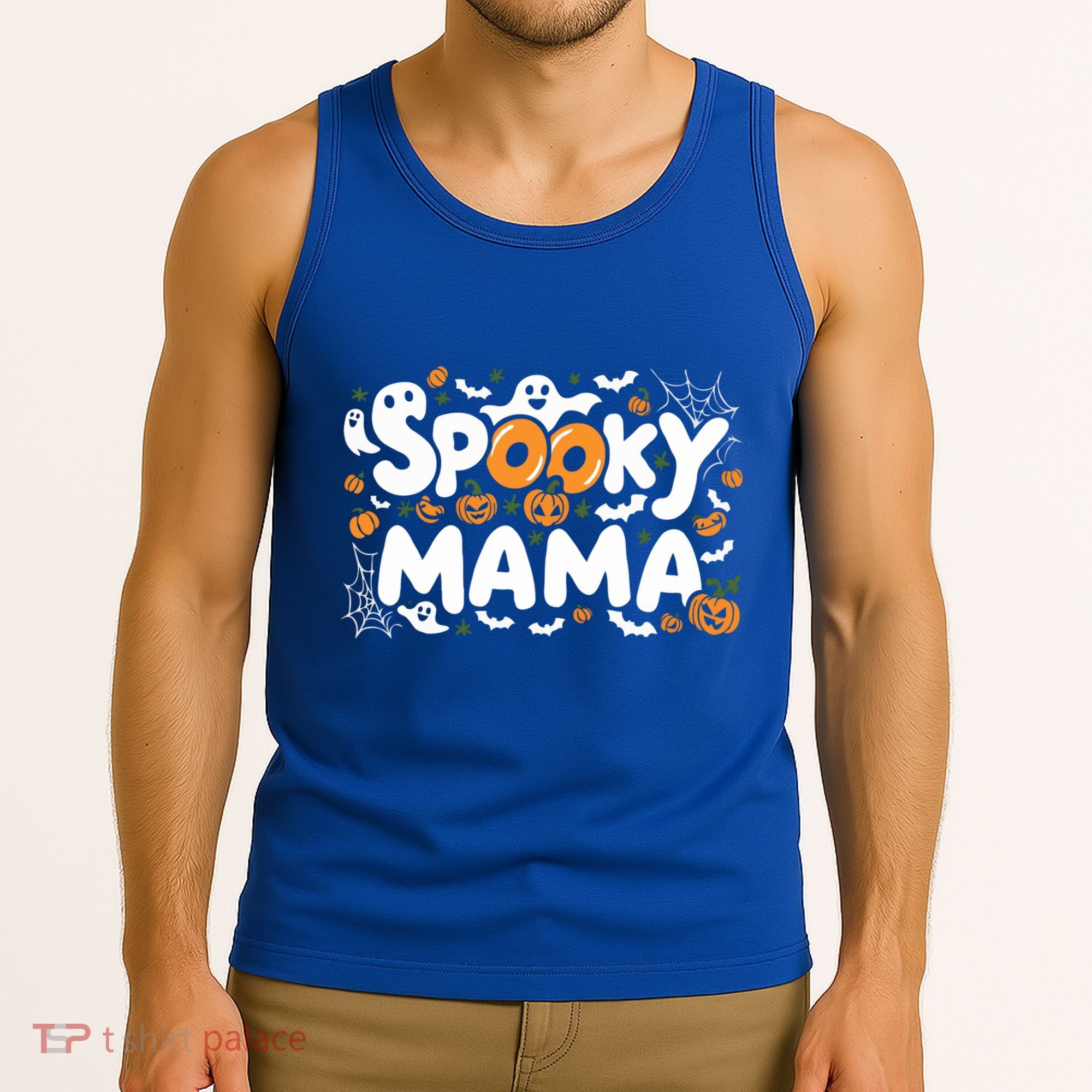 Spooky Mama Halloween Witchy Mom Ghosts And Pumpkins Costume Gift Tank Top