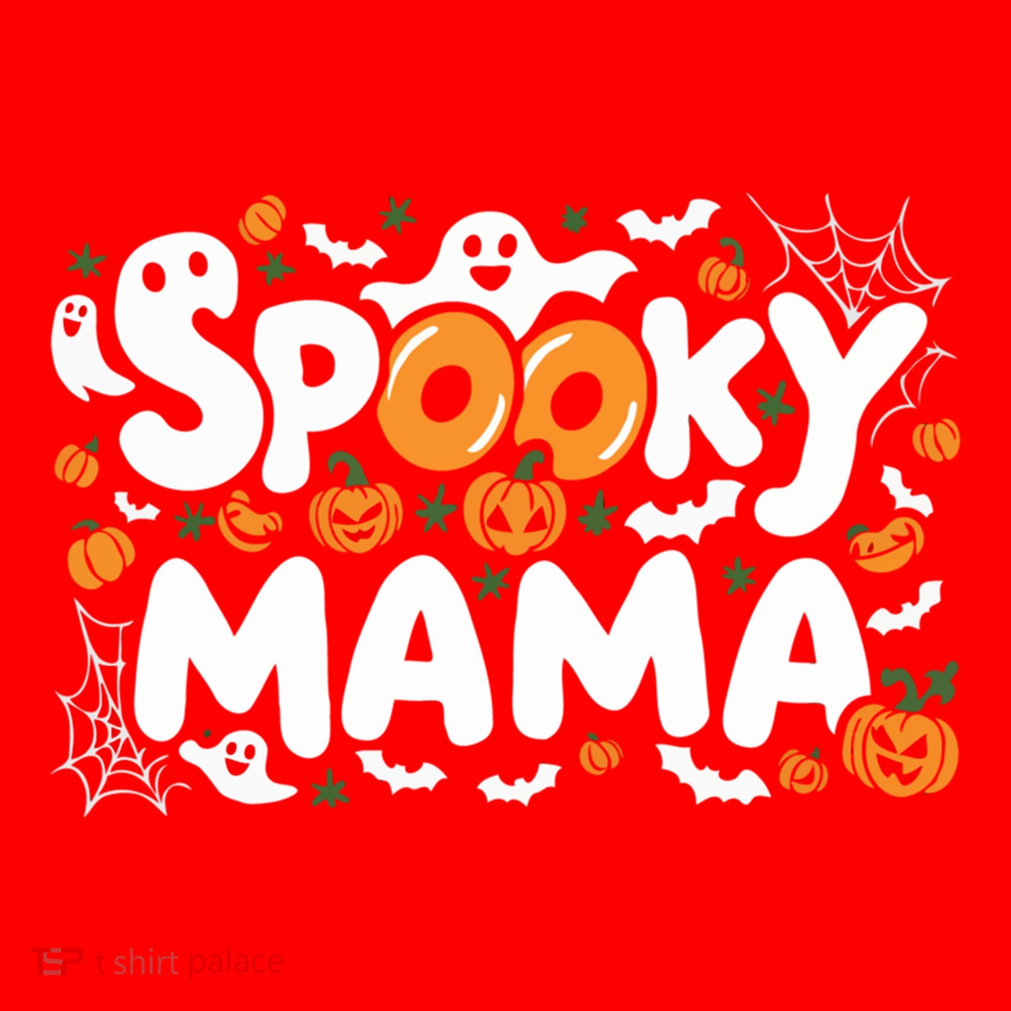 Spooky Mama Halloween Witchy Mom Ghosts And Pumpkins Costume Gift Santa Hat