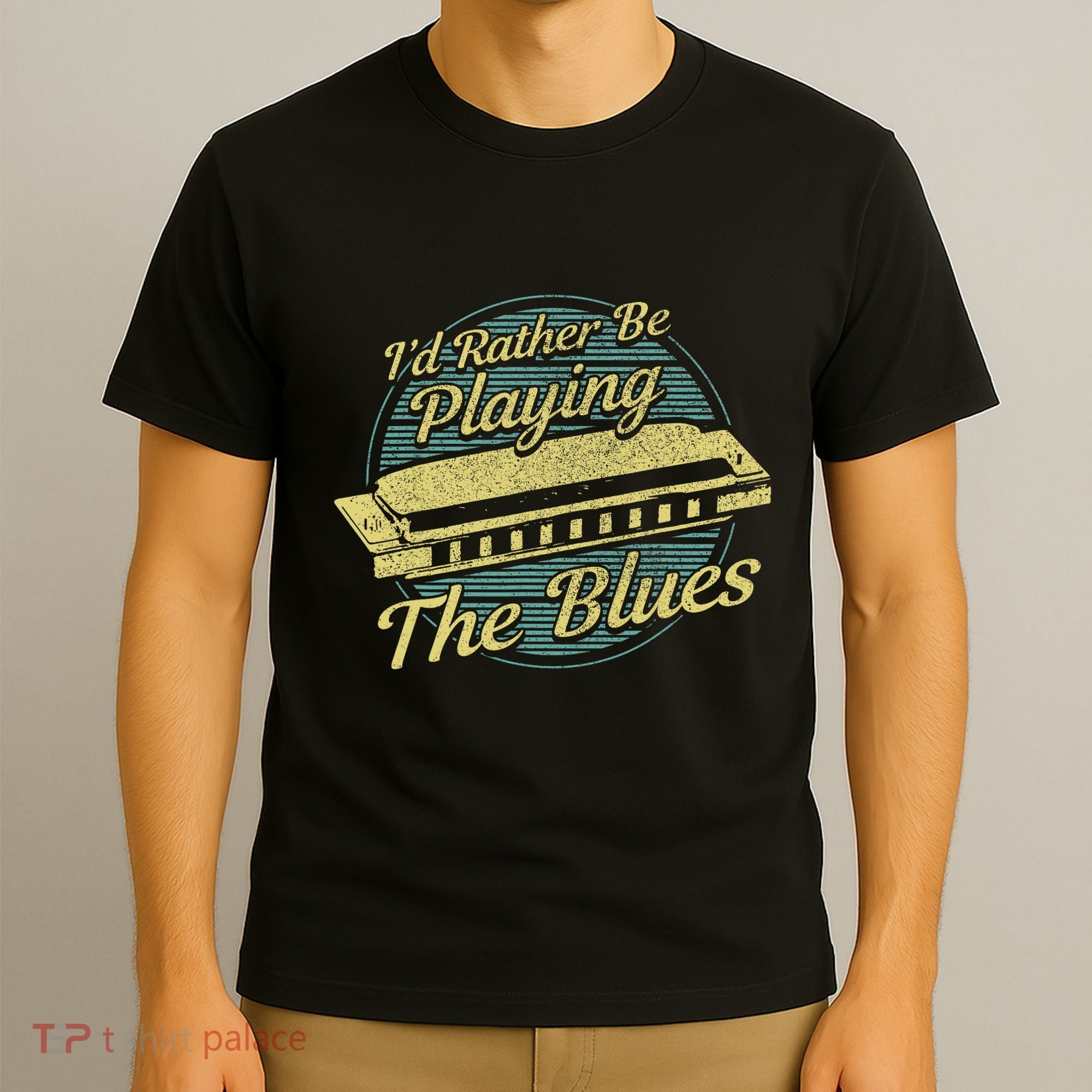 Style Musician Harmonica Blues T-Shirt