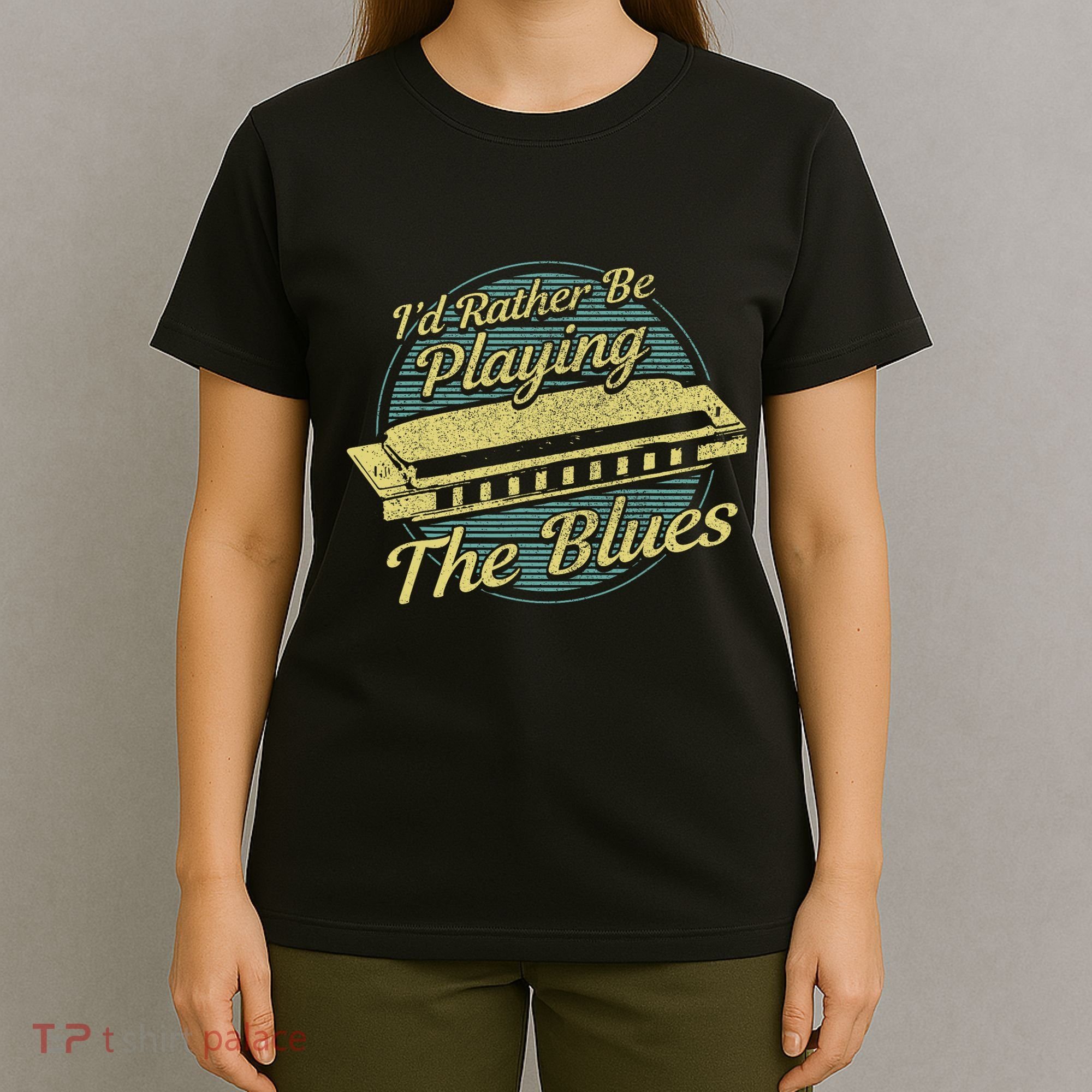 Style Musician Harmonica Blues T-Shirt
