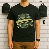 Style Musician Harmonica Blues T-Shirt thumb 6