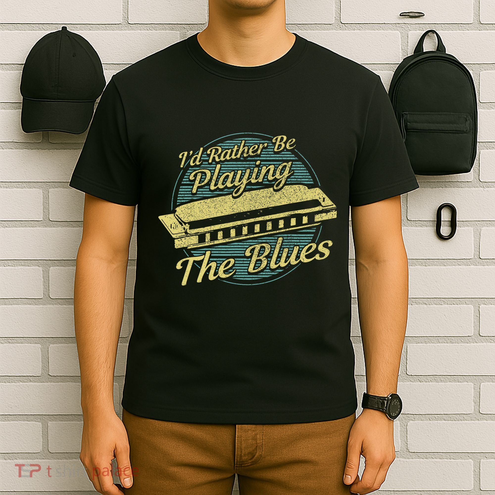 Style Musician Harmonica Blues T-Shirt