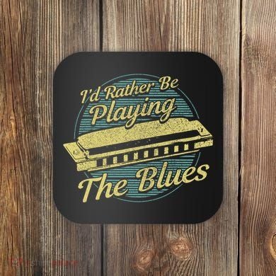 Style Musician Harmonica Blues Coaster