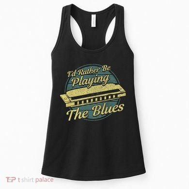Style Musician Harmonica Blues Women's Tank Top