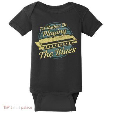 Style Musician Harmonica Blues Baby Bodysuit