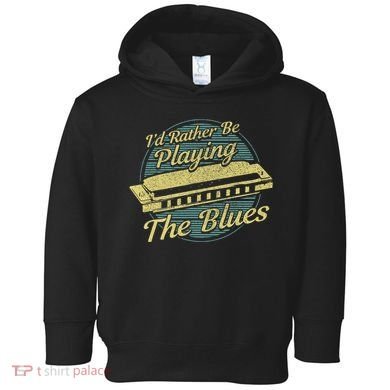 Style Musician Harmonica Blues Toddler Hoodie
