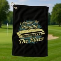 Style Musician Harmonica Blues Golf Towel thumb 1