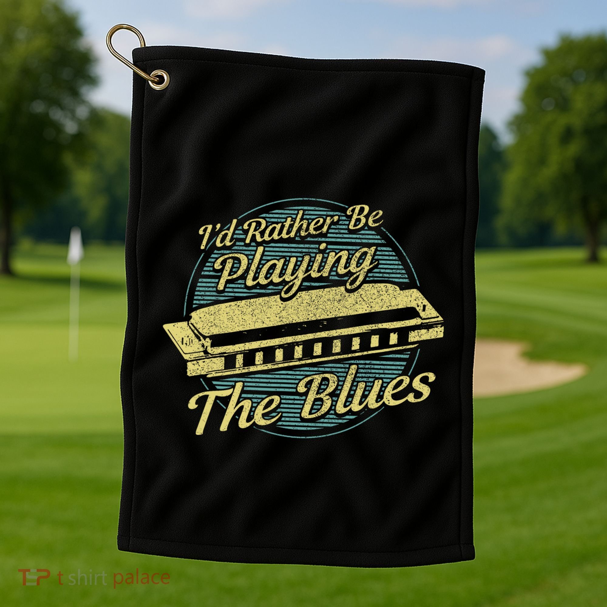 Style Musician Harmonica Blues Golf Towel