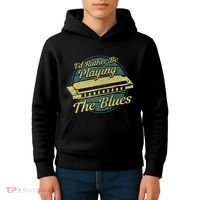 Style Musician Harmonica Blues Kids Hoodie thumb 4