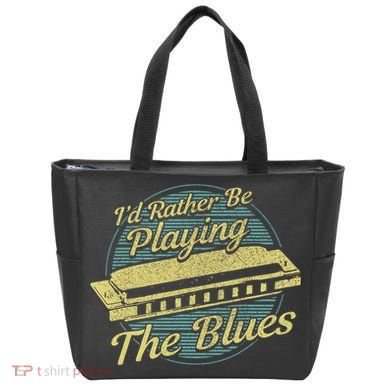 Style Musician Harmonica Blues Tote Bag