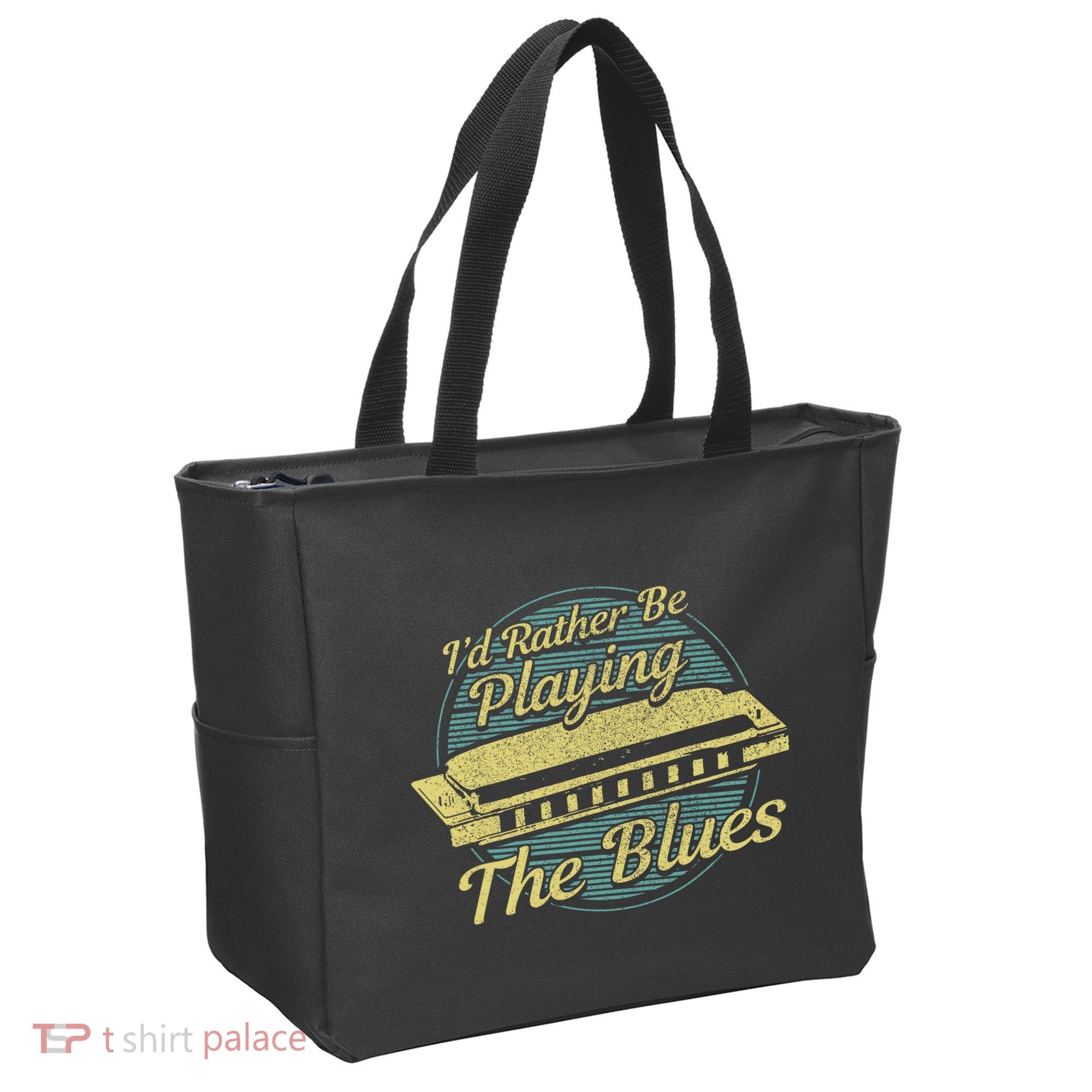Style Musician Harmonica Blues Tote Bag