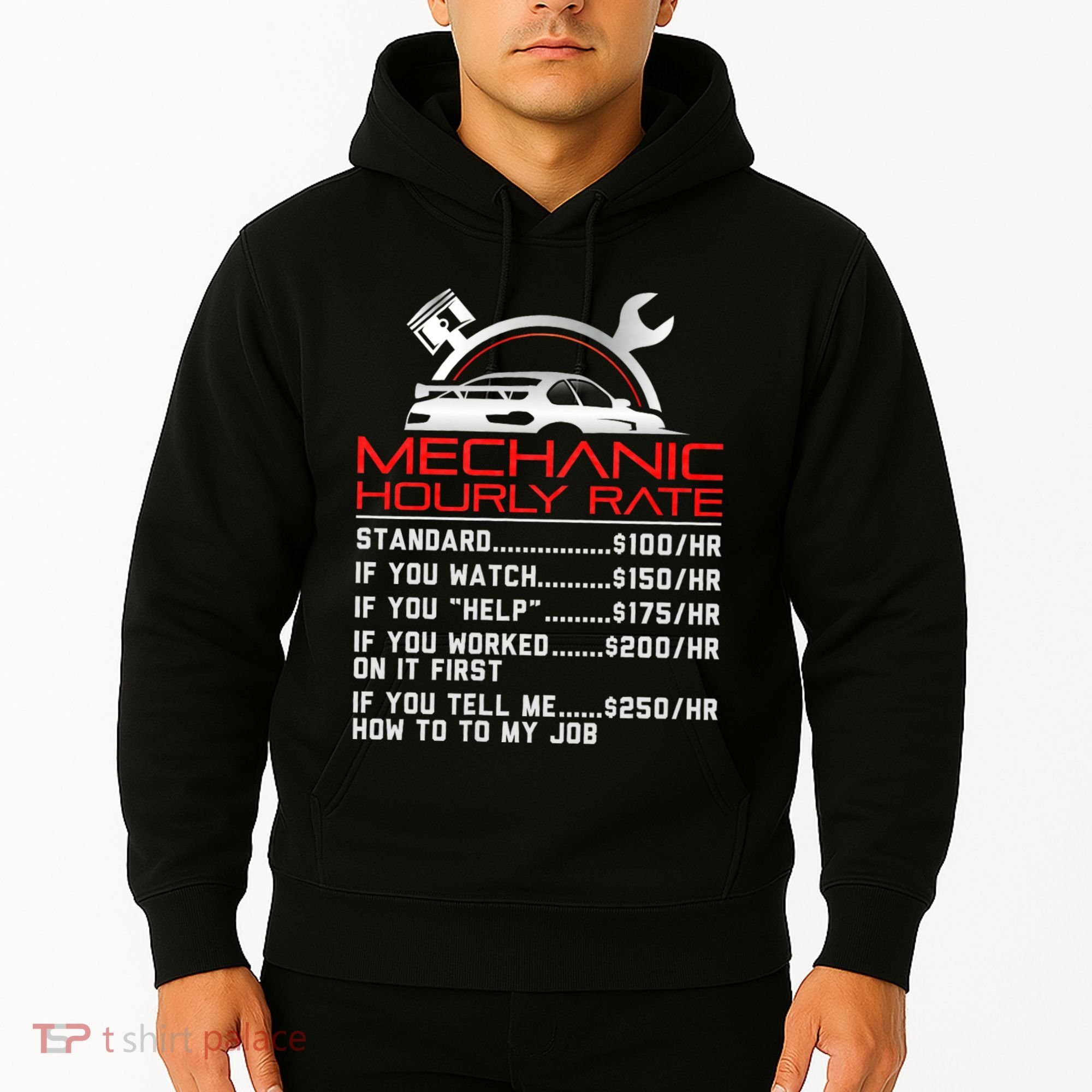 Sarcastic Mechanic Hourly Rate Skilled Professional Hoodie