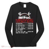 Sarcastic Mechanic Hourly Rate Skilled Professional Long Sleeve Shirt thumb 0
