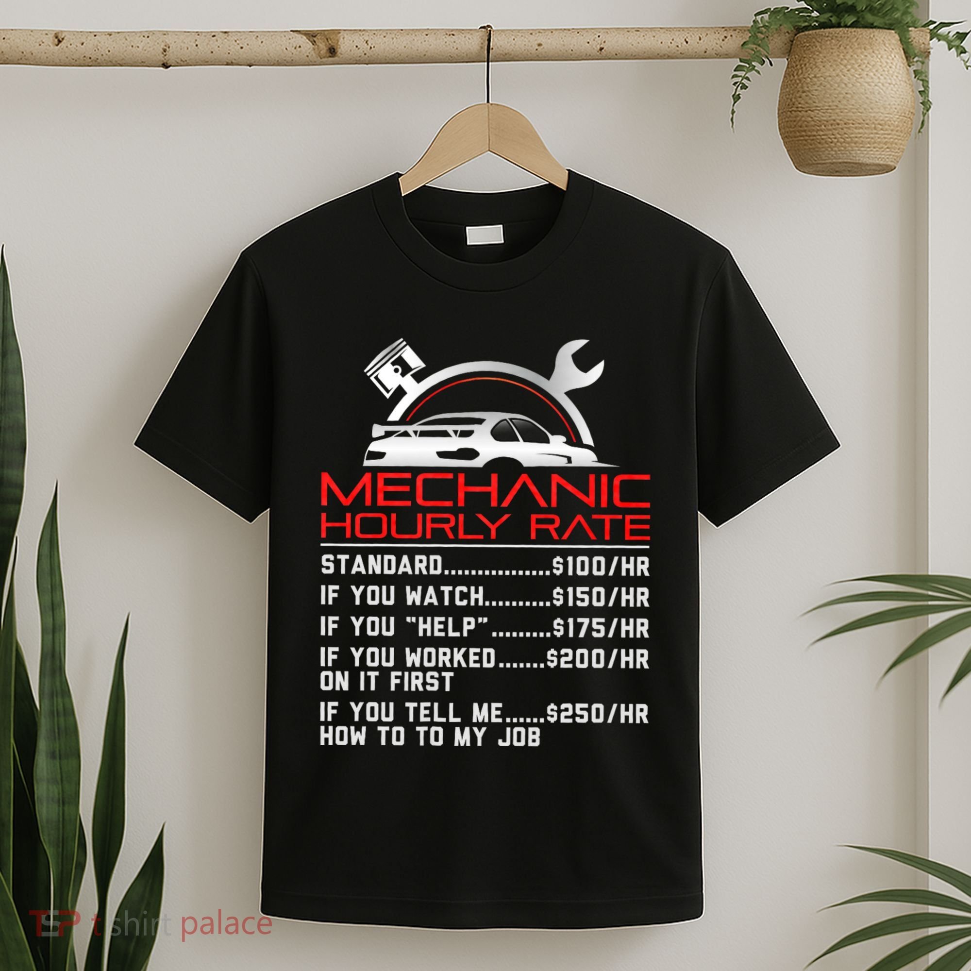 Sarcastic Mechanic Hourly Rate Skilled Professional T-Shirt