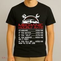 Sarcastic Mechanic Hourly Rate Skilled Professional T-Shirt thumb 3