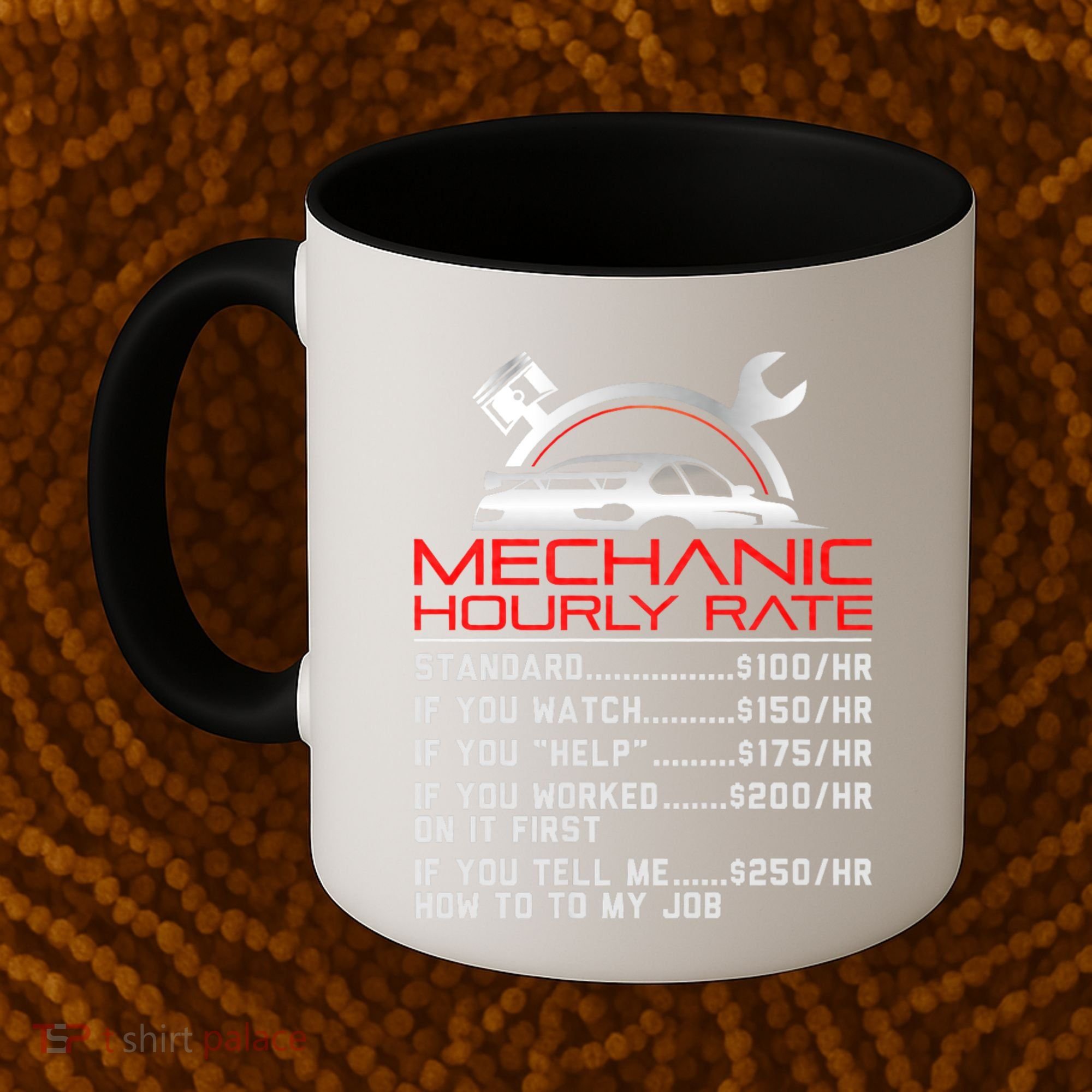 Sarcastic Mechanic Hourly Rate Skilled Professional Coffee Mug